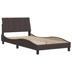 vidaXL Cadre de lit sans matelas Hanko marron foncé 100x200 cm tissu