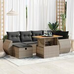 vidaXL Salon de jardin avec coussins 8 Pièces gris résine tressée acacia
