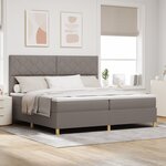 vidaXL Lit avec sommier et matelas Taupe 200x200 cm Tissu
