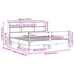 vidaXL Lit bibliothèque sans matelas blanc 180x200 cm bois pin massif