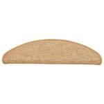 vidaXL Tapis d'escalier 15 pièces 65 x 21 x 4 cm Sisal demi-rond grand