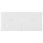 vidaXL Armoire d'évier avec lavabo intégré Blanc Aggloméré