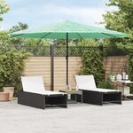 vidaXL Parasol de jardin avec mât en acier vert 388x388x248 cm