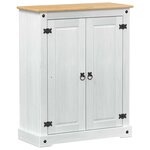 vidaXL Cabinet à chaussures Blanc 86 x 38 5 x 108 cm Pin massif