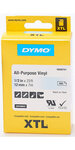 Dymo xtl - ruban adhésif permanent en vinyle  12mm x 7m - noir sur transparent