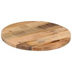 vidaXL Dessus de table Ø 60x3 8 cm rond bois massif de manguier brut
