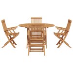 vidaXL Ensemble de Salle à Manger de Jardin 5 Pièces Bois Massif Teck