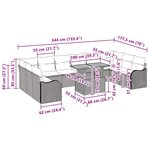 vidaXL Ensemble de canapé de jardin 11 Pièces Gris Poly rotin