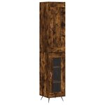 vidaXL Buffet haut Chêne fumé 34 5x34x180 cm Bois d'ingénierie
