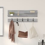 vidaXL Porte-manteau mural avec étagère avec stockage Sonoma gris 90 x 15 x 36 cm