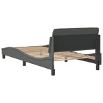 vidaXL Cadre de lit Dover gris foncé 100x203 cm tissu