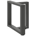 vidaXL Pieds de table basse en T  2 pièces  anthracite  50 x 25 x (42-43) cm  acier