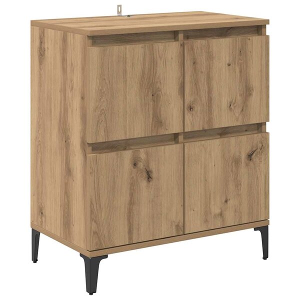 vidaXL Buffet Chêne artisanal 60 x 35 x 70 cm Bois d'ingénierie et fer