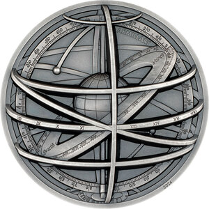 Pièce de monnaie en Argent 10 Dollars g 62.2 (2 oz) Millésime 2024 Historic Instruments ARMILLARY SPHERE (PRÉCOMMANDE)