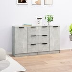 vidaXL Buffets 2 Pièces Gris béton 60x30x70 cm Bois d'ingénierie