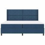 vidaXL Lit à ressort LED avec matelas Bleu 200 x 200 cm tissu