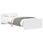 vidaXL Cadre de lit sans matelas blanc 90x190 cm bois d'ingénierie