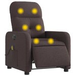 vidaXL Fauteuil de massage inclinable électrique Marron foncé Tissu