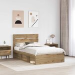 vidaXL Cadre de lit Chêne artisan 120 x 200 cm Bois de pin massif