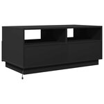 vidaXL Table basse avec lumières LED noir 90x49x40 cm