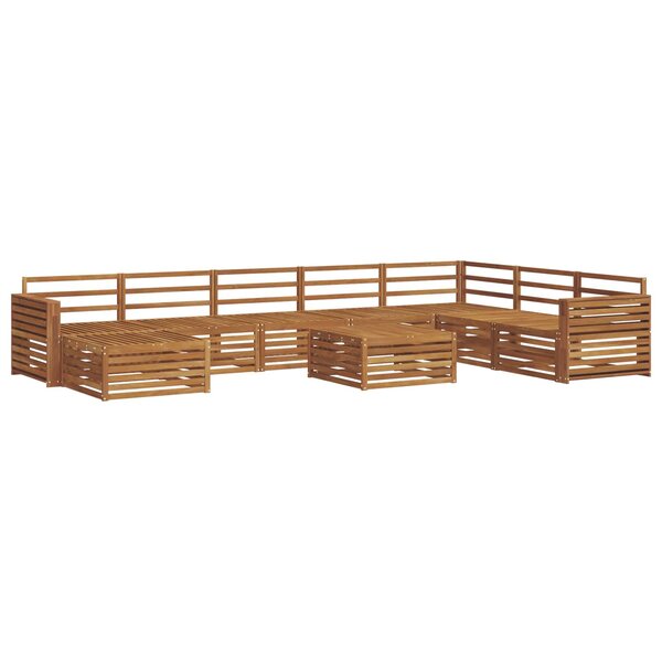 vidaXL Ensemble de canapés d'extérieur 9 Pièces Naturel