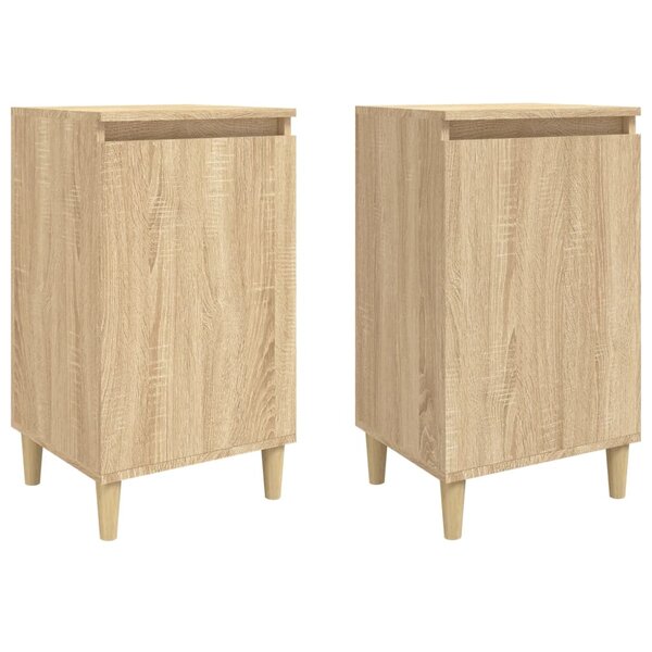 vidaXL Tables de chevet 2Pièces chêne sonoma 40x35x70cm bois d'ingénierie