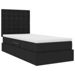vidaXL Lit avec rangement et LED avec LED Noir 90 x 190 cm Polyester