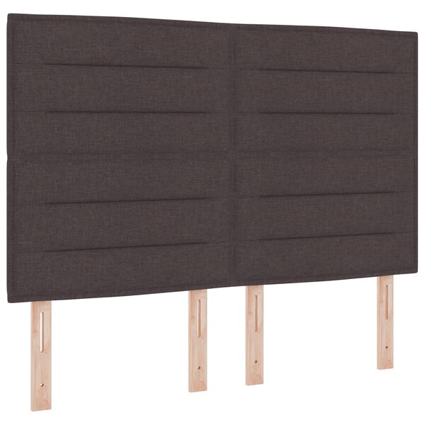vidaXL Lit à ressorts avec matelas et LED marron foncé - 140 x 190 cm