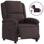 vidaXL Fauteuil inclinable électrique Marron foncé Tissu