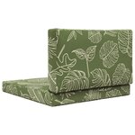 vidaXL Coussin de canapé d'extérieur 2 Pièces Modèle feuille Polyester