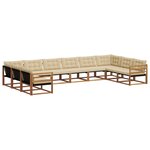vidaXL Ensemble de canapés d'extérieur 10 Pièces Naturel et Beige