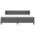Lit à ressort avec matelas vidaXL gris foncé 200x200 cm en tissu
