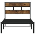 vidaXL Cadre de lit en métal sans matelas chêne fumé 100x200 cm