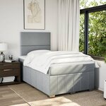 vidaXL Sommier à lattes de lit et matelas gris clair 120x190 cm tissu