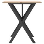 vidaXL Table à manger cadre en X 70x70x75 cm bois de pin massif fonte