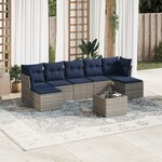 vidaXL Salon de jardin 8 Pièces avec coussins gris résine tressée