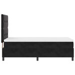 vidaXL Lit à ressort LED avec matelas Noir 90 x 190 cm tissu