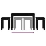 vidaXL Tables gigognes 3 Pièces Noir Bois de pin massif