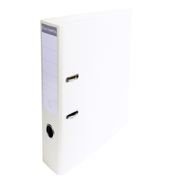Classeur à levier PVC Premium dos de 70mm blanc x 10 EXACOMPTA