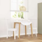 vidaXL Chaises à manger 2 Pièces blanc bois massif caoutchouc