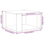 vidaXL Table Basse Chêne Noir 51 5x51 5x30 cm Bois reconstitué