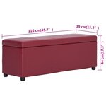 vidaXL Banc avec compartiment de rangement 116 cm Bordeaux Similicuir