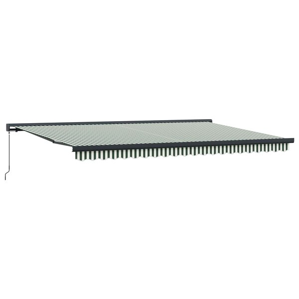 vidaXL Auvent Rétractable Vert et blanc 500 × 300 cm Tissu et Métal
