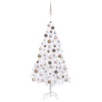 vidaXL Arbre de Noël artificiel pré-éclairé et boules blanc 180 cm PVC