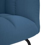 vidaXL Chaise à bascule avec repose-pied Bleu Tissu
