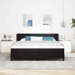 vidaXL Lit à ressorts avec matelas Noir 200 x 180 cm Polyester