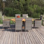 vidaXL Ensemble à manger de jardin 7 Pièces Résine tressée Gris