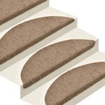 vidaXL Tapis d'escalier autocollants 15 Pièces Crème 56x17x3cm Aiguilleté