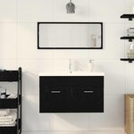vidaXL Cabinet de salle de bain Chêne noir 90 x 38 5 x 46 cm