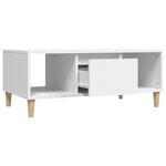 vidaXL Table basse Blanc 90x50x36 5 cm Bois d'ingénierie
